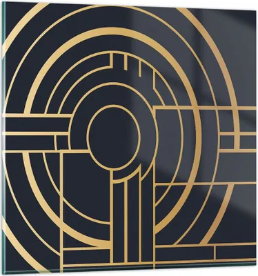 Produktbild von Bilder auf glas - Einteilig - Abstraktion Stück Modern - 70x70cm - Glasbilder - Wandbilder - Bilder - zum Aufhängen bereit - Wanddekoration aus Glas - Glas Bilder - Wandbild auf Glas - GAC70x70-4640