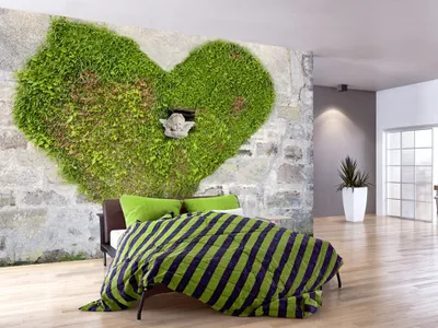 Produktbild von Vlies Fototapete 350x256 cm Tapeten Wandtapete XXL Herz Engel Mauer b-A-0243-a-a