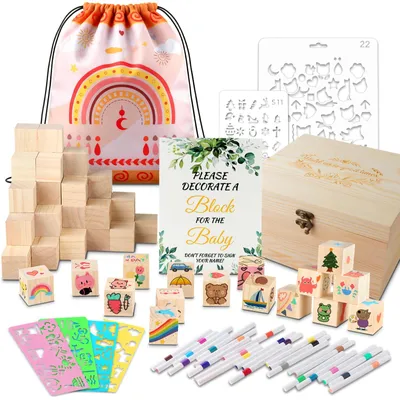 Babyshower-Spieleset, 93 Teile, Holz, DIY, für Gäste