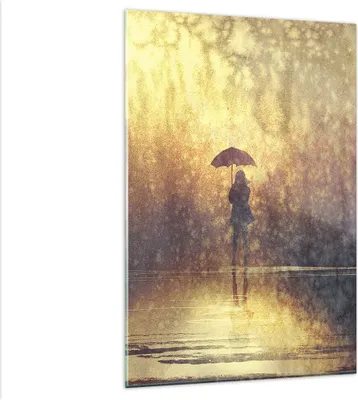 Produktbild von Bilder auf glas - Einteilig - Frau Regen - 80x120cm - Glasbilder - Wandbilder - Bilder - Kunstdruck - zum Aufhängen bereit - Wanddekoration aus Glas - Glas Bilder - Wandbild auf Glas - GPA80x120-3755