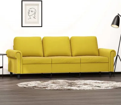 Produktbild von Maison Exclusive - 3-Sitzer-Sofa Gelb 180 cm Samt