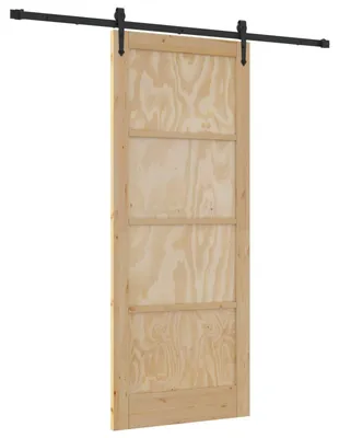 Zdjęcie produktu dla vidaXL Drzwi przesuwne ORKDAL Naturalne i czarne 86 x 211 cm