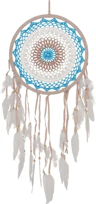 Produktbild von Traumfänger - Blau/weiß/braun 30 cm, Mehrfarbig, Traumfänger, Mobiles