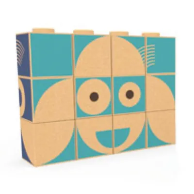 Produktbild von Blockpuzzle mit 12 soliden Quadraten zum Zusammenfügen von Gesichtern