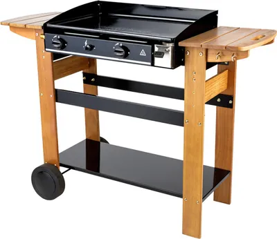Image de Plancha à gaz ASCAIN 2 feux 6kW - Bois