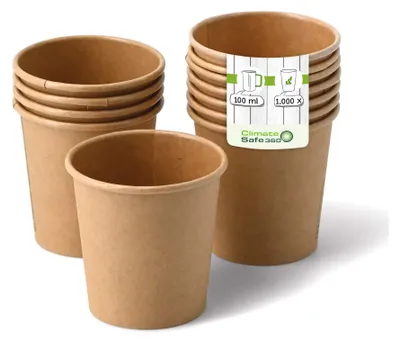Obrázek produktu pro 1000 papírových kelímků 100ml/4oz, jednorázové kelímky na teplé a studené nápoje