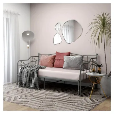 Produktbild von Ausziehbares Bettgestell grau Metall 90x200 cm