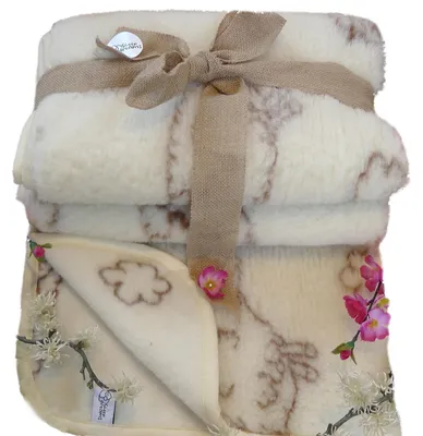 Obrázek produktu pro Merino vlněná deka - 100 cm x 200 cm - Béžová