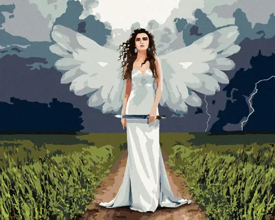 Zdjęcie produktu dla Zuty - Diamond Painting - ANGEL WOMAN AND A BURKA, 40x50 cm, naciągnięte płótno na ramę