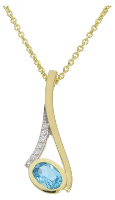 Produktbild von JuwelmaLux Anhänger 333 Gold mit Blautopas und Zirkonia JL20-02-0498