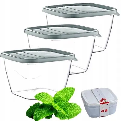 Obrázok produktu pre Sada 3 úložných boxov Katex, objem 2,8 l, plast, sivá farba