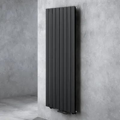 Image de doporro Radiateur pour Chauffage Central 160x61cm Radiateur à Eau Chaude Panneau Monocouche Design Vertical Noir-Gris FV