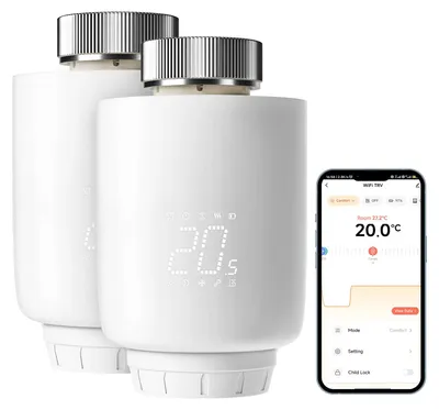 2er-Pack WLAN-Radiator-Thermostat, App & Sprachsteuerung, programmierbar