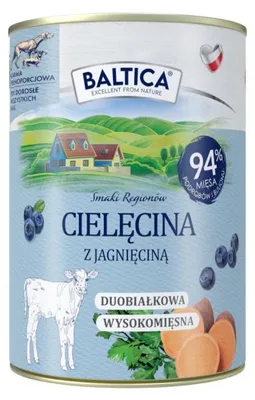 Zdjęcie produktu dla Baltica Cielęcina z Jagnięciną 400g Duoproteinowa Bezzbożowa Mokra Karma Dla Psa
