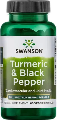 Immagine prodotto di Curcuma e pepe nero 60 capsule vegetali Prodotti per la salute Swanson