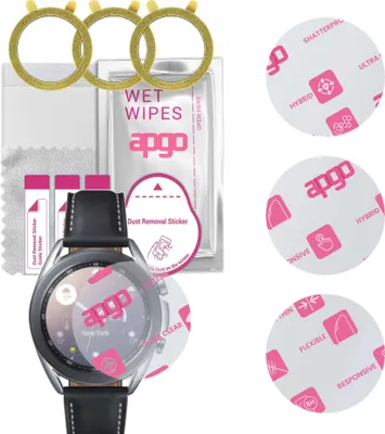 Produktbild von apgo 3 Stück Schutzglas, klar, kompatibel mit Samsung Galaxy Watch 3 41MM Smartwatch, Hybrid 8H, Ersatz für Hartglas, Displayschutzglas, Bildschirmschutz, Displayschutz, kratzfest