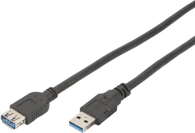 Produktbild von DIGITUS USB 3.0 Verlängerungskabel Typ A -A St/Bu 1.8m, sw