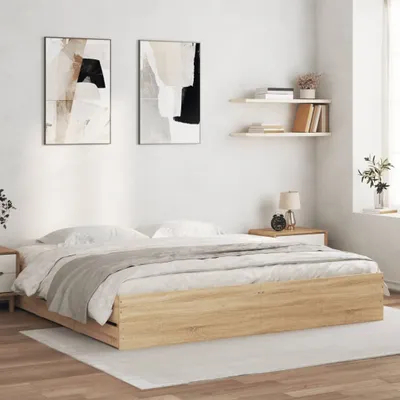 Produktbild von Design Bettgestell mit Schubladen Sonoma-Eiche 180x200cm Holzwerkstoff, Klassische Betten 2024 Neu