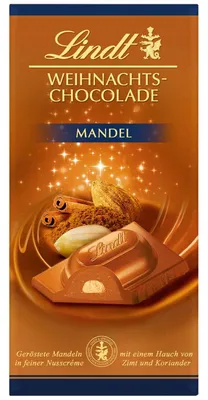 Produktbild von Lindt Weihnachts-Chocolade Mandel Tafel 100g