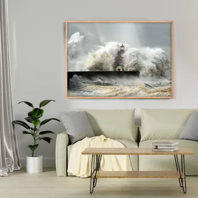 Produktbild von MG Design Bilderrahmen Natur 100x140 cm - Posterrahmen Echtholz mit Acrylglas, verstärkte Wandaufhängung, hoch/quer