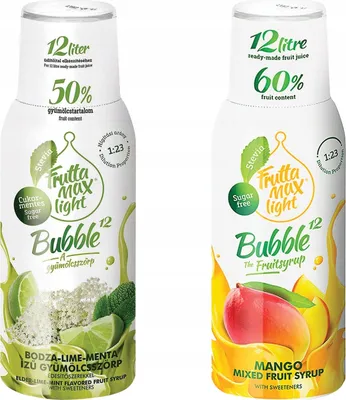 Obrázok produktu pre Fruttamax Mätové sirupy bez manga Light, 500 ml, 2 ks
