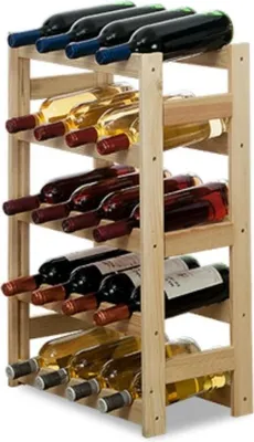 Produktbild von Weinregal PINOTWINE | HxBxT 70x43x25cm | 20 Flaschen | Massives Kiefernholz | Natur unbehandelt