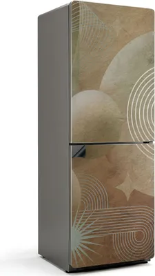 Produktbild von Abstrakte Kreise und Linien – Magnetische Kühlschrank Abdeckung – Dekorfolie magnetisch Küche – Kühlschrank Magnet Deko – selbstklebende Magnettafel – Magnetfolie für Kühlschranktür – 70x190 cm