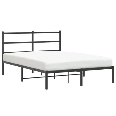 Produktbild von vidaXL Bettgestell mit Kopfteil Metall Schwarz 140x190 cm