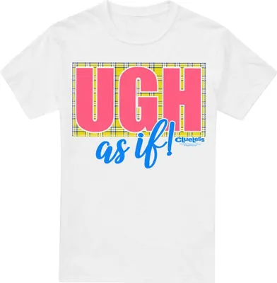 Image de Clueless - "Ugh As If" T-shirt pour homme TV7016 (3XL) (Blanc)