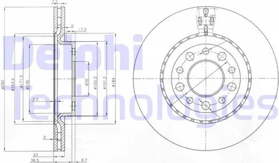 Immagine prodotto di 2x disco freno DELPHI BG3995 per ALFA ROMEO 159 Sportwagon (939) 159 (939)