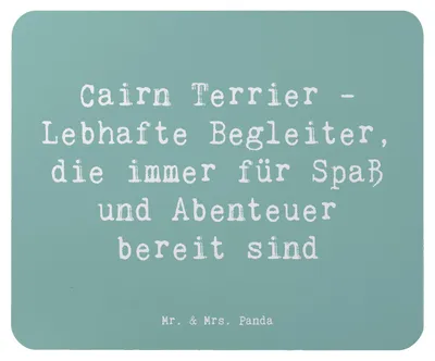 Produktbild von Mr. & Mrs. Panda Mauspad Spruch Cairn Terrier Begleiter - Meeresbrise - Geschenk, Abenteuer, Hunderassen, Mouse Pad, schottische Hunderasse, Charakter, pc mousepad