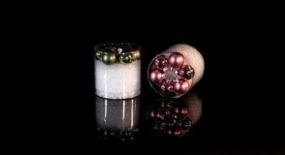 Decoratieset: 400 ml Kunstschnee + 6 Kugeln, Winterdeko