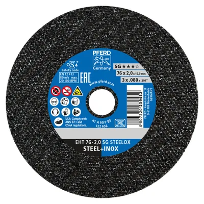 Produktbild von Pferd Freihand-Trennscheibe Durchmesser 76mm Scheiben-S.2,1mm Bohrungs-Durchmesser 10mm Körnung 46 - 65508021