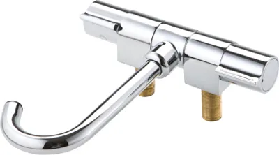 Image de Allpa Robinet mitigeur chromé à 2 boutons, tournant, sortie Ø14mm, raccord 3/8", A=60mm, B=140mm, C=180mm, D=155mm, E=60mm