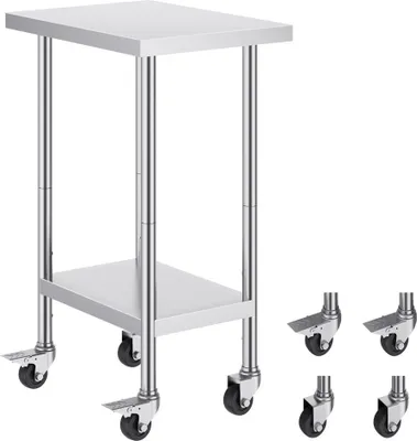 Obrázok produktu pre Mobilný pracovný stôl do kuchyne - komerčný prípravný stôl - 610x457 mm - univerzálny - ideálny pre gastronómiu a stravovanie