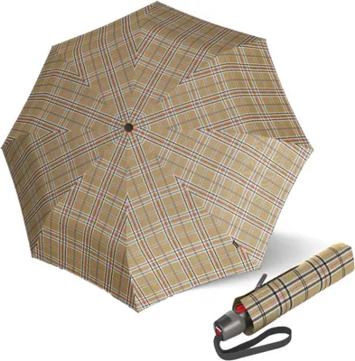 Zdjęcie produktu dla Knirps KNIRPS T.200 CHECK BEIGE - elegancki damski parasol w pełni automatyczny