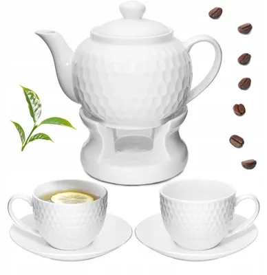 Produktbild von Teeset Bella Fiore aus Porzellan weiß 3-teilig