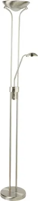 Produktbild von Stehlampe LED Metall 180 cm hoch in Silber satiniert warmweiß 3000 K 1887 lm Modern Stehleuchte