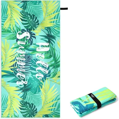 Imagen del producto de Toalla de microfibra para la playa, 200 x 100 cm, ligera, de secado rápido, que no se moja con arena, ideal para la playa