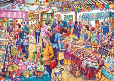 Produktbild von GIBSONS Puzzle Vesnická tombola 1000 dílků