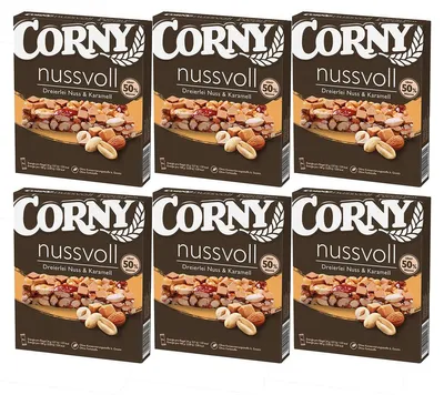 Produktbild von Corny nussvoll Dreierlei Nuss und Karamell Riegel 96g 6er Pack