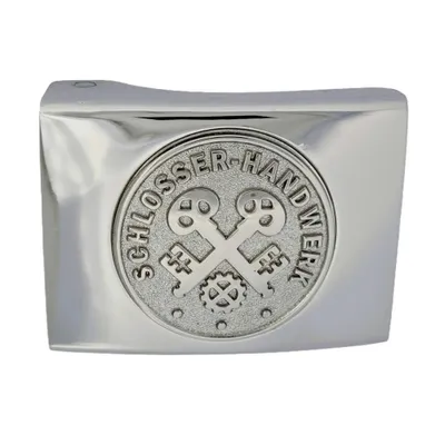 Produktbild von Koppelschloss Schlosser Handwerk und Zunft – silbern - für Lehrling oder Azubi - für 4,5 cm breite Koppelgürtel