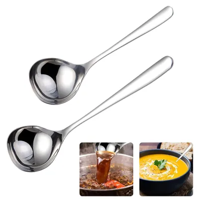 Produktbild von Set aus 2 Servierlöffeln aus Edelstahl, 20 cm und 17 cm