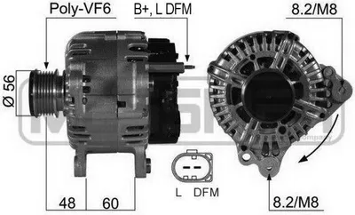 Produktbild von ERA 210469A Lichtmaschine Generator LiMa 140A 14V für VW GOLF VI (5K1) Golf V Schrägheck (1K1) Polo Schrägheck (6R1, 6C1) TOURAN (1T1, 1T2) TIGUAN