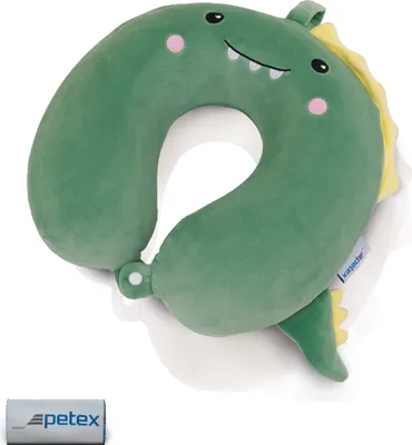 Produktbild von Drache Nackenkissen mit Memory Schaum, Reisekissen, Nackenhörnchen, ergonomisch, Bezug abnehmbar | PETEX