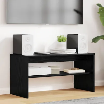 Zdjęcie produktu dla Maison Exclusive - Komody RTV, 80 x 35 x 40 cm, kolor czarny, imitacja dębu, płyta wiórowa