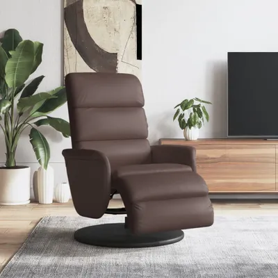 Image de Maison Exclusive - Fauteuil relax avec repose-pieds, en similicuir marron