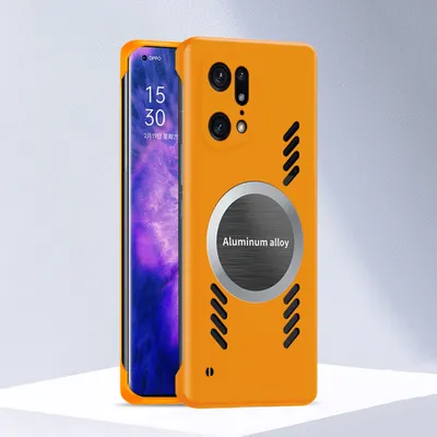 Produktbild von Oppo Find X5 Pro Hülle, Frameless PC Matt Kühlabdeckung Loch Wärmeableitung Schutzhülle für Oppo Find X5 Pro Orange