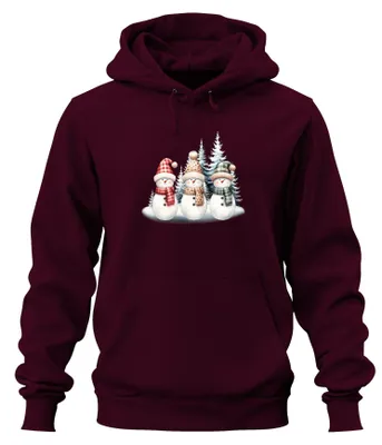 Produktbild von Schneemänner - Weihnachten Weihnachtsgeschenk Christmas Hoodie Kapuzenpullover, Burgundy, S