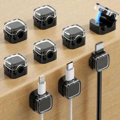 Produktbild von Magnetische Kabelhalterungen - 8 Stück - Schwarz